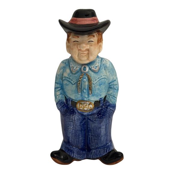 BUBBA'S Barbeque Salt & Pepper Shaker Western Cowboy Hand Painted OCI 1992 RARE - Picture 7 of 13